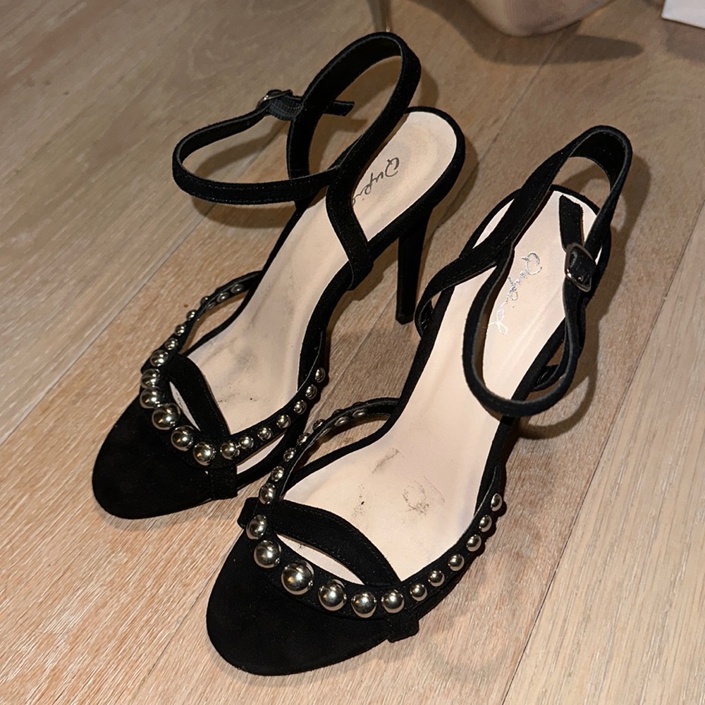 studded black heels